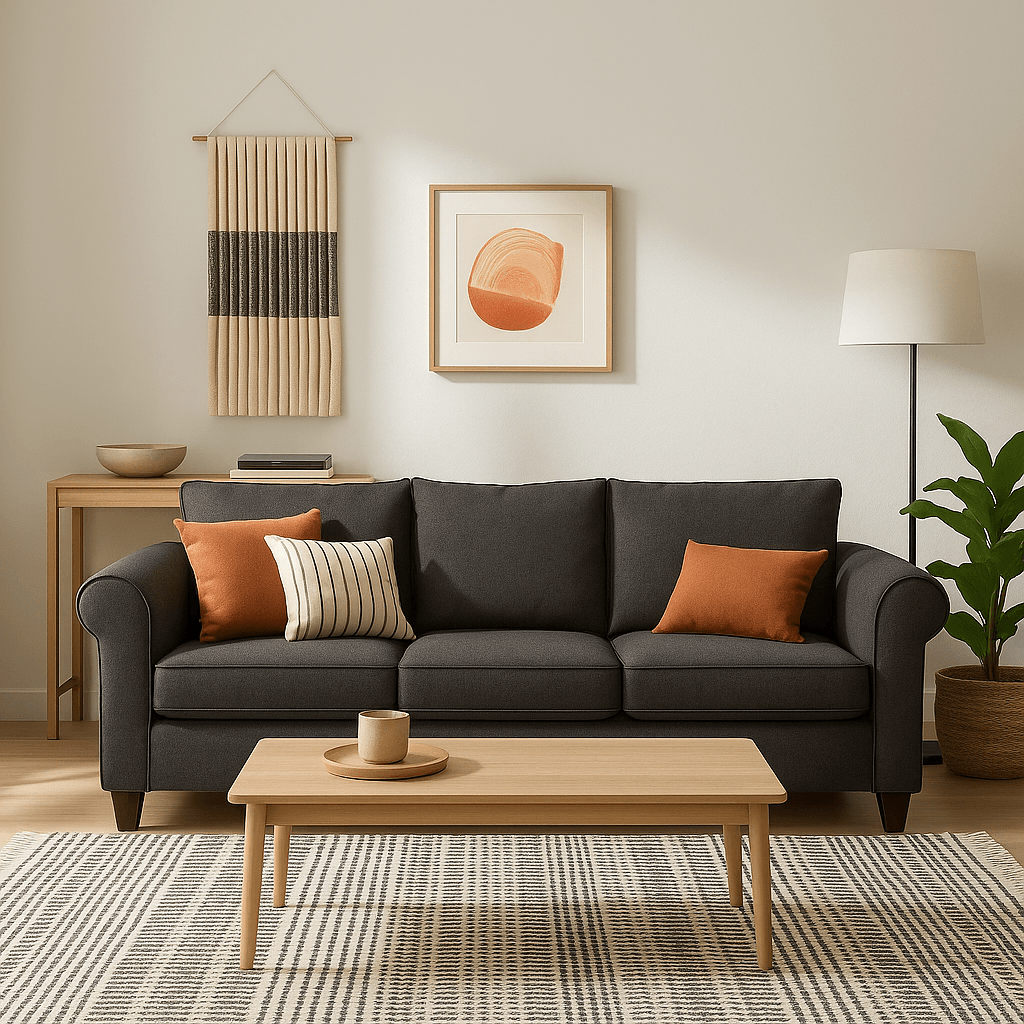 Sofá 3 Cuerpos Pavia Gris Oscuro Tela – Confort y Estilo para tu Hogar a $239.990