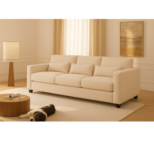 Sofá 3 Cuerpos Pipa Beige Tela – Confort y Estilo para tu Hogar