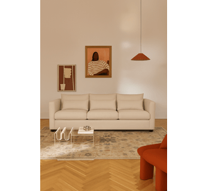 Sofá 3 Cuerpos Pipa Beige Tela – Confort y Estilo para tu Hogar