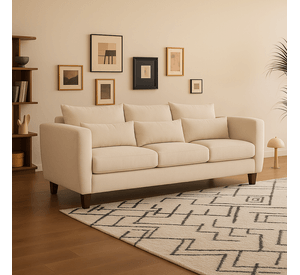 Sofá 3 Cuerpos Porter Beige Tela – Confort y Estilo para tu Hogar