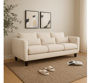 Sofá 3 Cuerpos Porter Beige Tela – Confort y Estilo para tu Hogar