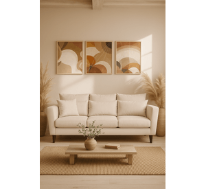 Sofá 3 Cuerpos Palais Beige Tela – Confort y Estilo para tu Hogar