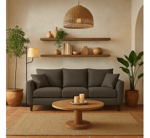 Sofá 3 Cuerpos Porter Gris Oscuro Tela – Confort y Estilo para tu Hogar