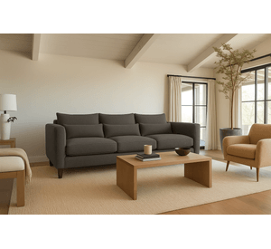 Sofá 3 Cuerpos Porter Gris Oscuro Tela – Confort y Estilo para tu Hogar