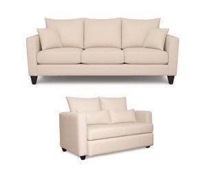 Sofá 3 y 2 Cuerpos Pipa en Tela Beige, Set para Living