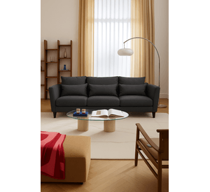 Sofá 3 Cuerpos Palais Gris Oscuro Tela – Confort y Estilo para tu Hogar