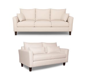 Sofá 3 y 2 Cuerpos Petra en Tela Beige, Set para Living