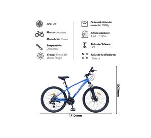 Bicicleta Mountain Bike X Force Aro 26 Azul