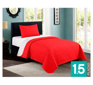 Quilt Bicolor rojo 1.5 plazas