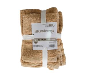 Set toalla beige 4 piezas