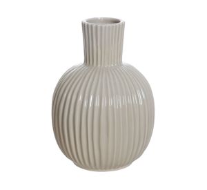 Florero cerámica redondo líneas 17 cm