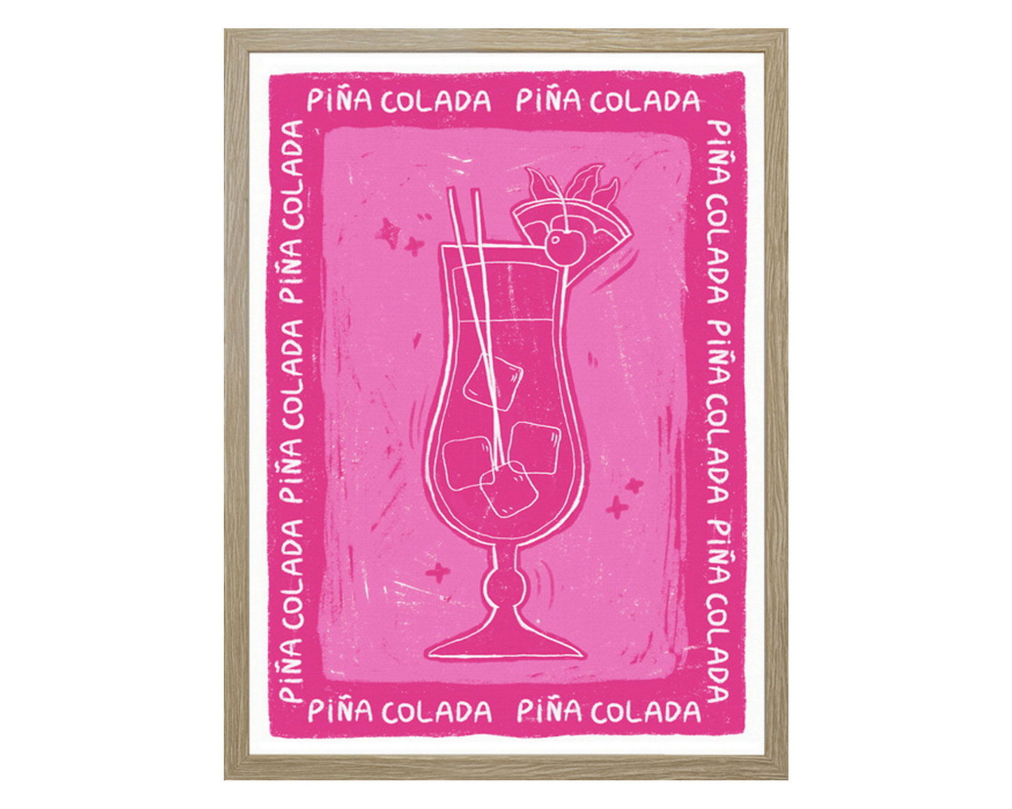 M+Design Lámina enmarcada 30x40 cm piña colada R6