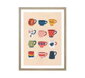 Lámina enmarcada 30x40 cm tazas D2 R6