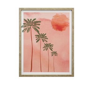 Lámina con marco 40x50 cm palmeras rojo R5
