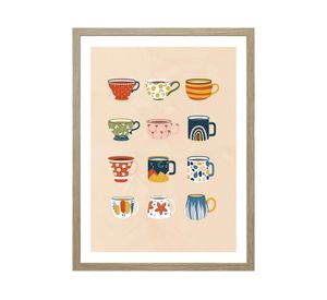 Lámina enmarcada 30x40 cm tazas D1 R6