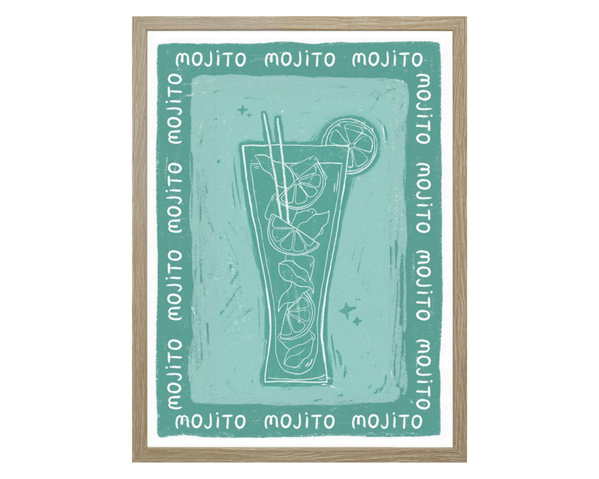 M+Design Lámina enmarcada 30x40 cm mojito R6