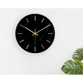 Reloj pared 35 cm negro dorado