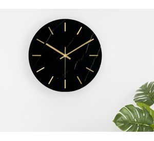 Reloj pared 35 cm negro dorado