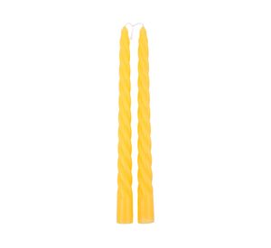 Velas twist 25 cm mostaza 2 un.