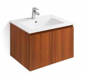 Mueble lavamanos colgante Bilbao 2 puertas café