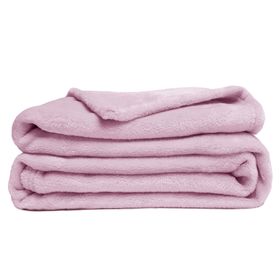 Manta flannel rosada 130 x 170 cm