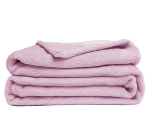 Manta flannel rosada 130 x 170 cm