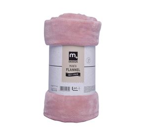 Manta flannel rosada 130 x 170 cm