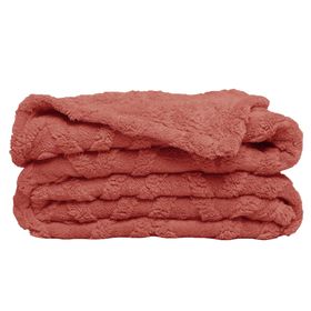 Manta sherpa jacquard terracota 130 x 170 cm