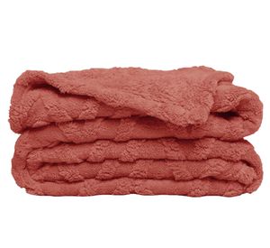 Manta sherpa jacquard terracota 130 x 170 cm