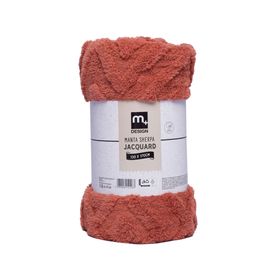 Manta sherpa jacquard terracota 130 x 170 cm