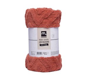 Manta sherpa jacquard terracota 130 x 170 cm