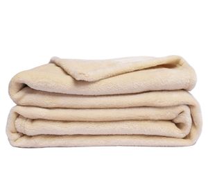 Manta flannel beige 130 x 170 cm