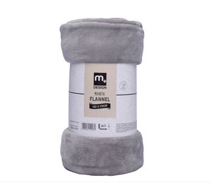 Manta flannel gris 130 x 170 cm