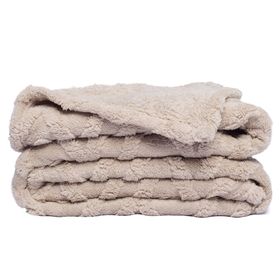 Manta sherpa jacquard beige 130 x 170 cm