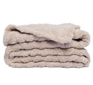 Manta sherpa jacquard beige 130 x 170 cm