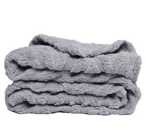Manta sherpa jacquard gris 130 x 170 cm
