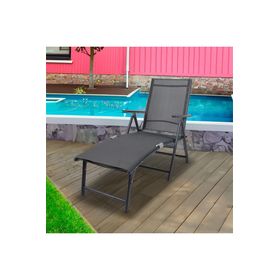 Reposera Aluminio Plegable Gris