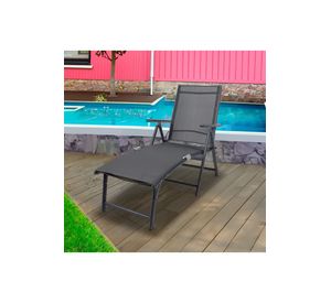 Reposera Aluminio Plegable Gris