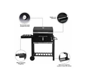 Parrilla a Carbón 108x115x57 cm Pro Bandeja Lateral