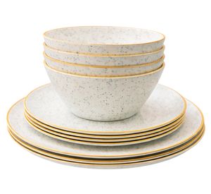 Plato Summer-Gingko gris claro 12 piezas