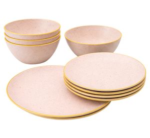 Plato Summer-Gingko palo rosa 12 piezas