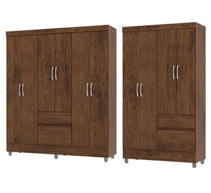 Combo clóset 6 puertas + clóset 4 puertas café