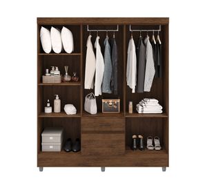 Combo clóset 6 puertas + clóset 4 puertas café