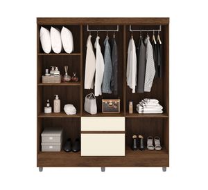 Combo clóset 6 puertas + clóset 4 puertas beige/café