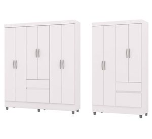 Combo clóset 6 puertas + clóset 4 puertas blanco