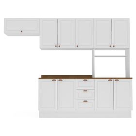 Kit cocina modular Royal blanco/café 10 puertas 3 cajones