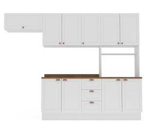 Kit cocina modular Royal blanco/café 10 puertas 3 cajones