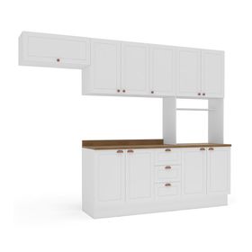 Kit cocina modular Royal blanco/café 10 puertas 3 cajones