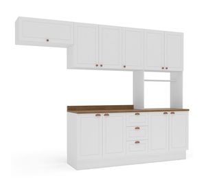 Kit cocina modular Royal blanco/café 10 puertas 3 cajones