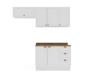 Kit cocina modular Royal blanco/café 6 puertas 3 cajones